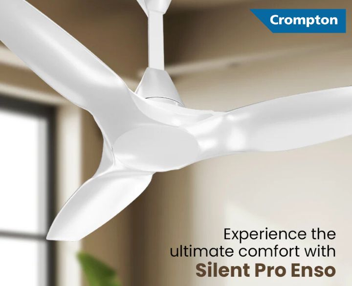 Crompton BLDC Ceiling Fan Silent Pro Enso 40watts 3 Blade All White-1